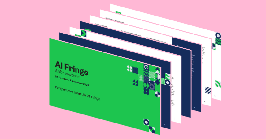 Images of cover of the AI Fringe Report