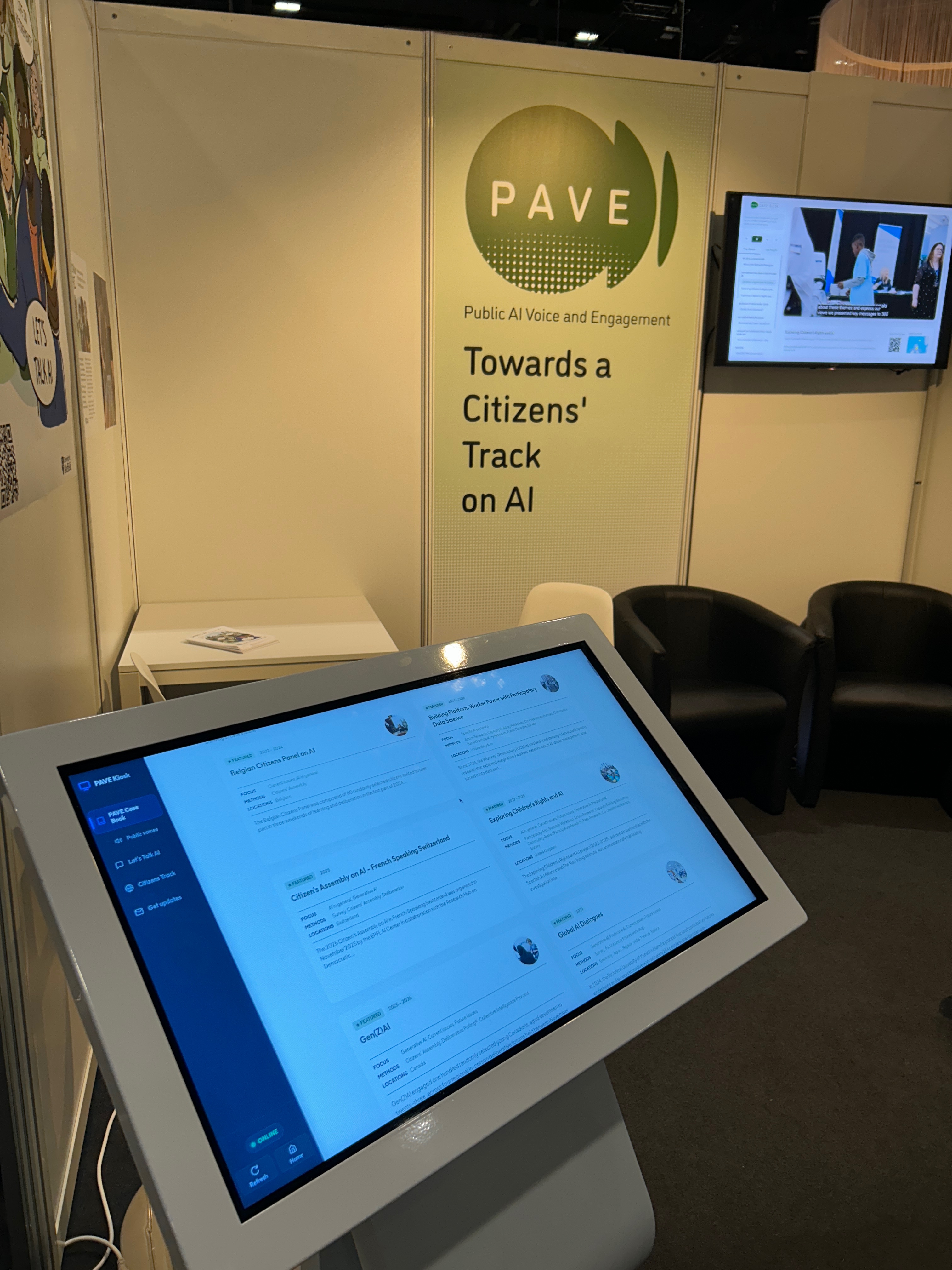 The PAVE Booth and Case Book touchscree