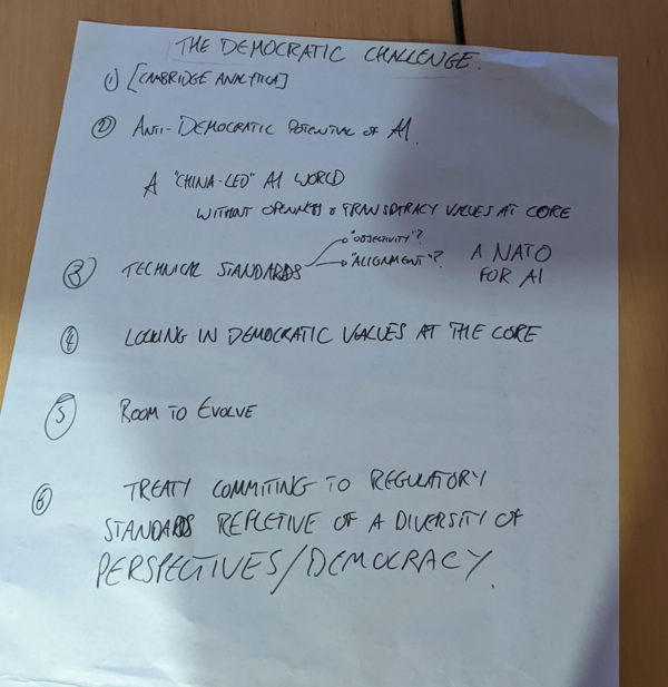 Image showing the post its and notes from the democratic challenge discussions