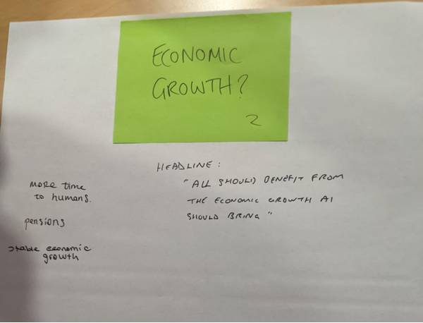 Image showing the post its and notes from the economic growth discussions